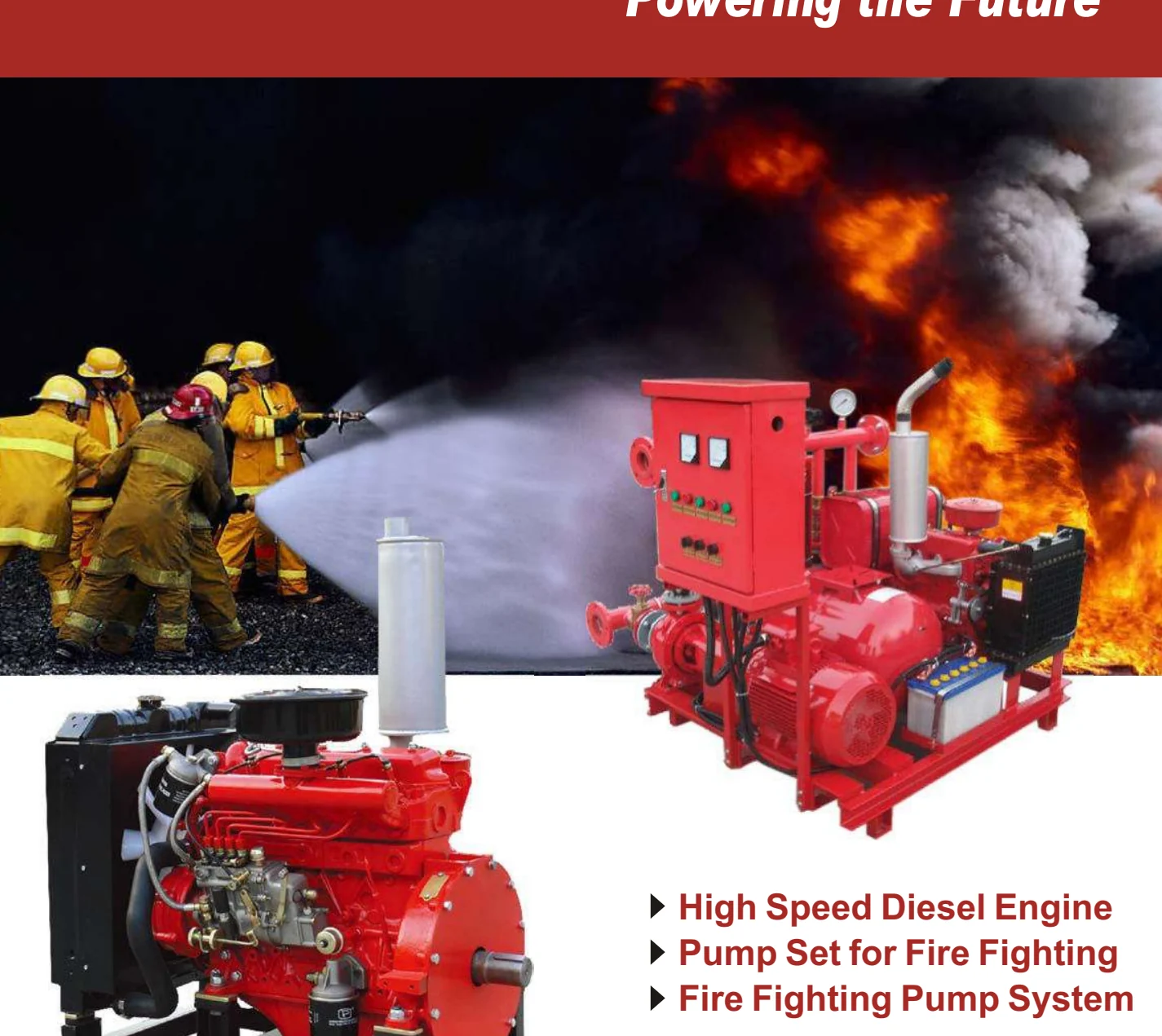 Diesel driven fire pump visual for 500 GPM @ 8 Bar.
