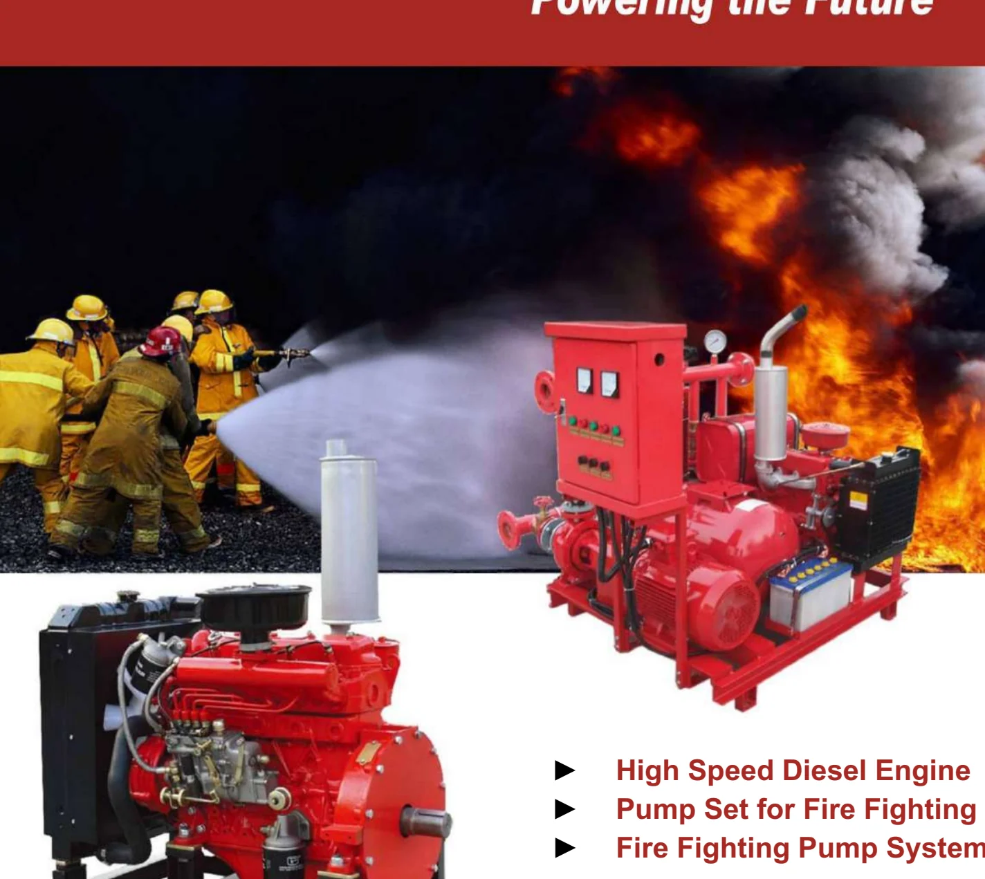 Diesel driven fire pump visual for 750 GPM @ 9 Bar.