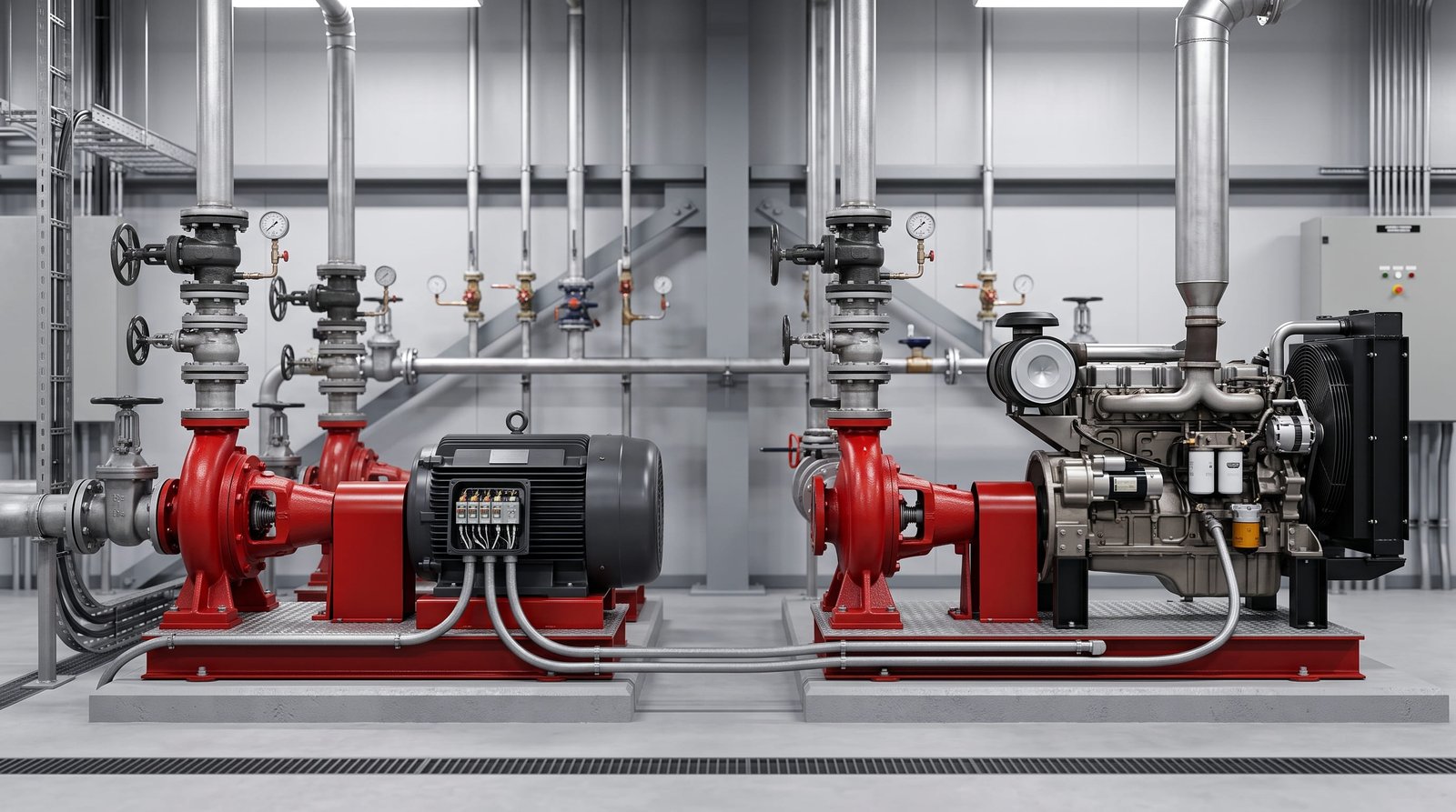 Electric driven and diesel driven fire pump comparison